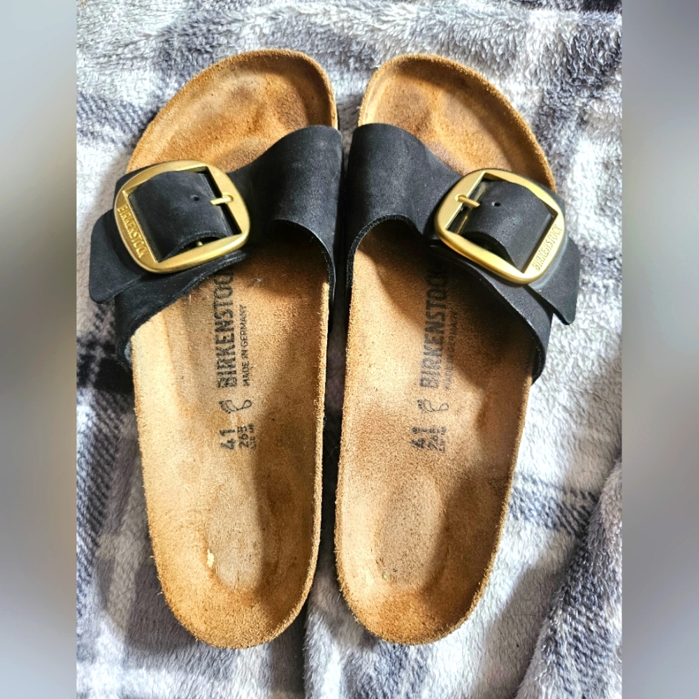 Women's Birkenstock Madrid Big Buckle Black sz 10